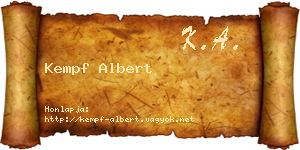 Kempf Albert névjegykártya