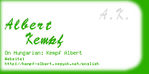 albert kempf business card